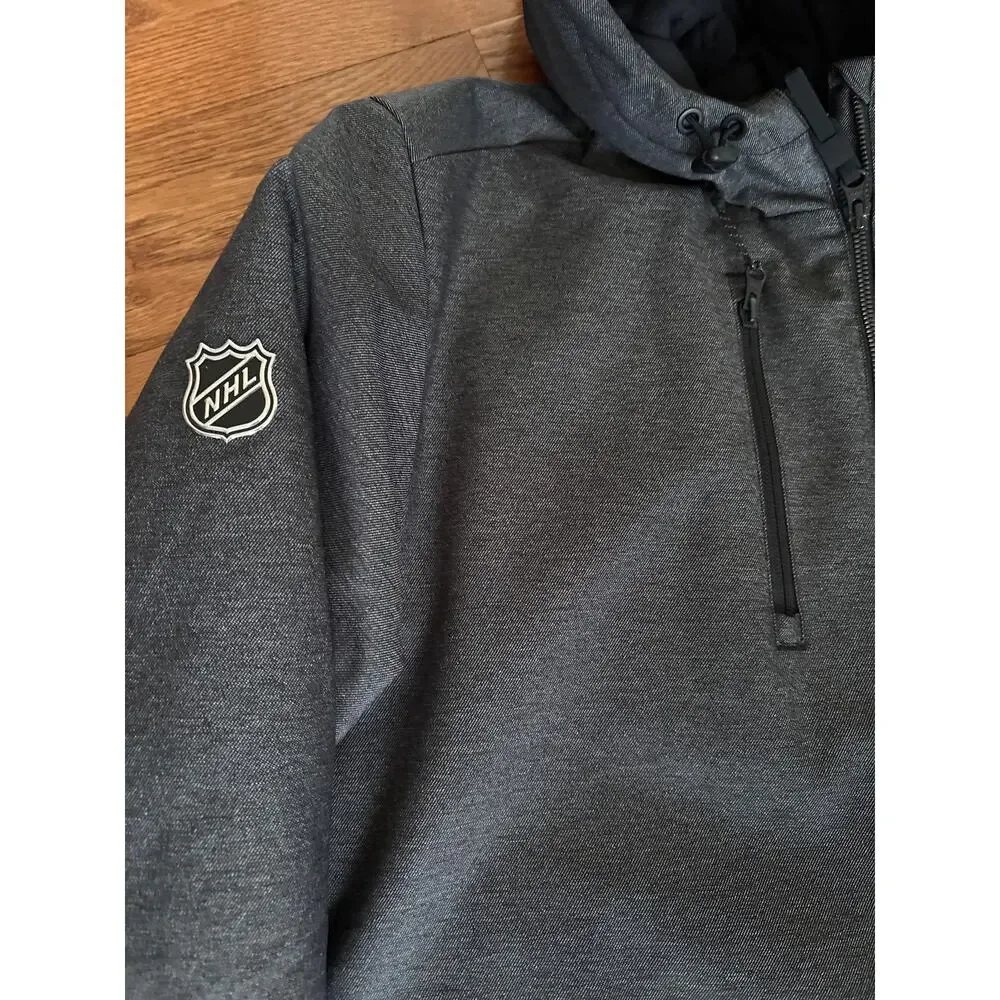 Los Angeles Kings Adidas NHL Puffer Jacket Mens S‎ Full Zip Dark Gray Climaproof